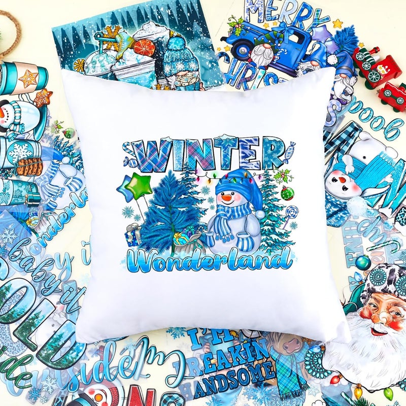 Tintnut نقلات عيد الميلاد DTF جاهزة للضغط - 12 ورقة ملصقات ثلجية للكي على القمصان والملابس ملصقات نقل حراري لتصميم حقائب القماش - Image 5